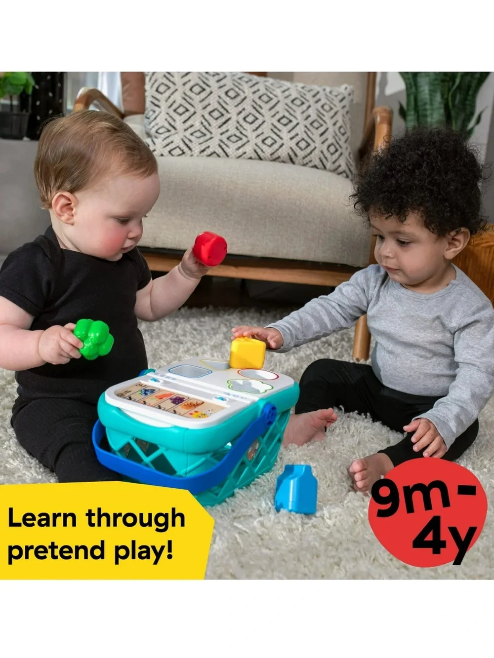 Baby Einstein + Hape Magic Touch Shopping Basket & Shape Sorter Toy